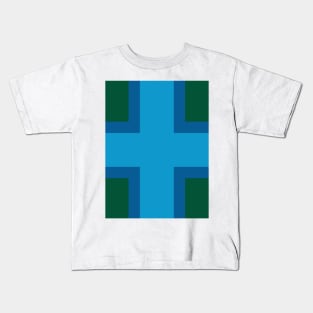 Blue Cross on Green Kids T-Shirt